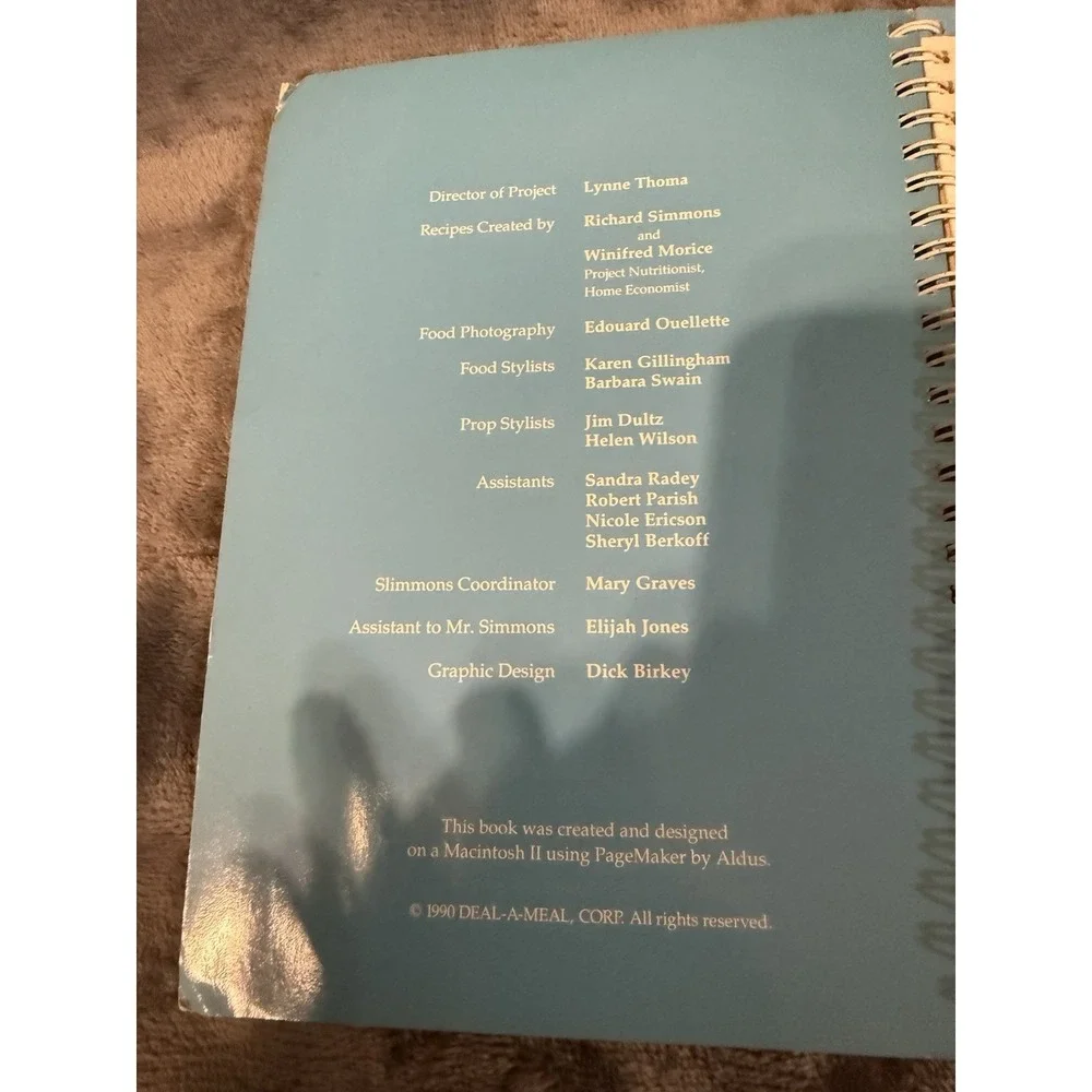 Vintage Richard Simmons Deal a Meal Cook‎ Book Spiral Bound~ 1989 *diet